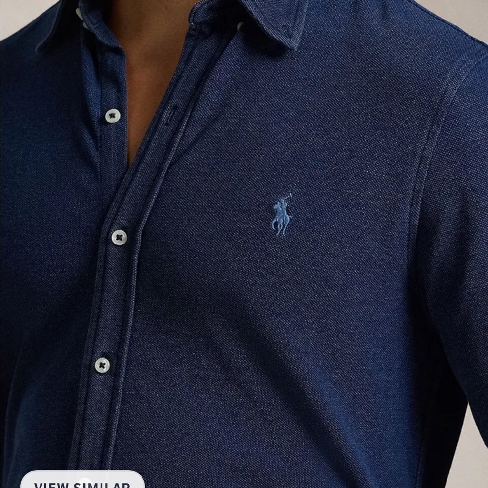 EUC Ralph Lauren men’s slim fit knit dress shirt 100% cotton button down size S. - Picture 2 of 12